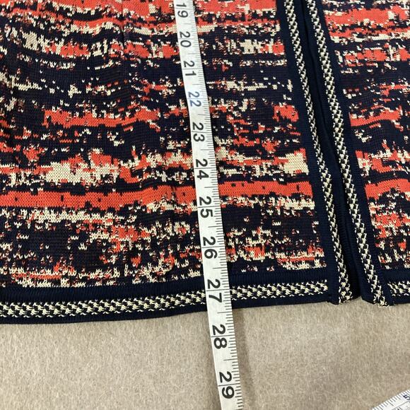 Ming Wang Open Front Knit Cardigan Women's 2X Orange Black Beige Abstract - Picture 7 of 7